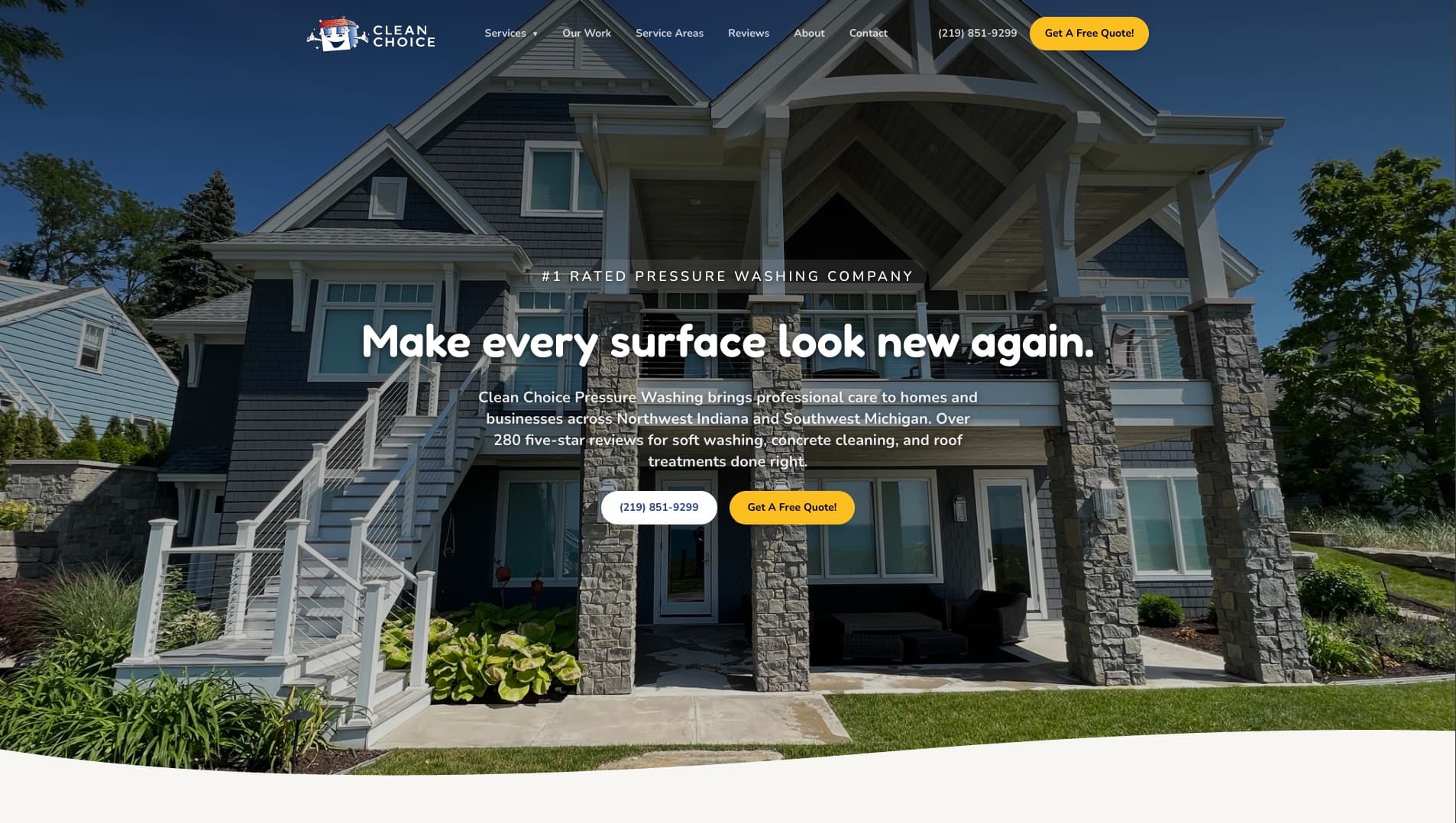 Clean Choice Pressure Washing website